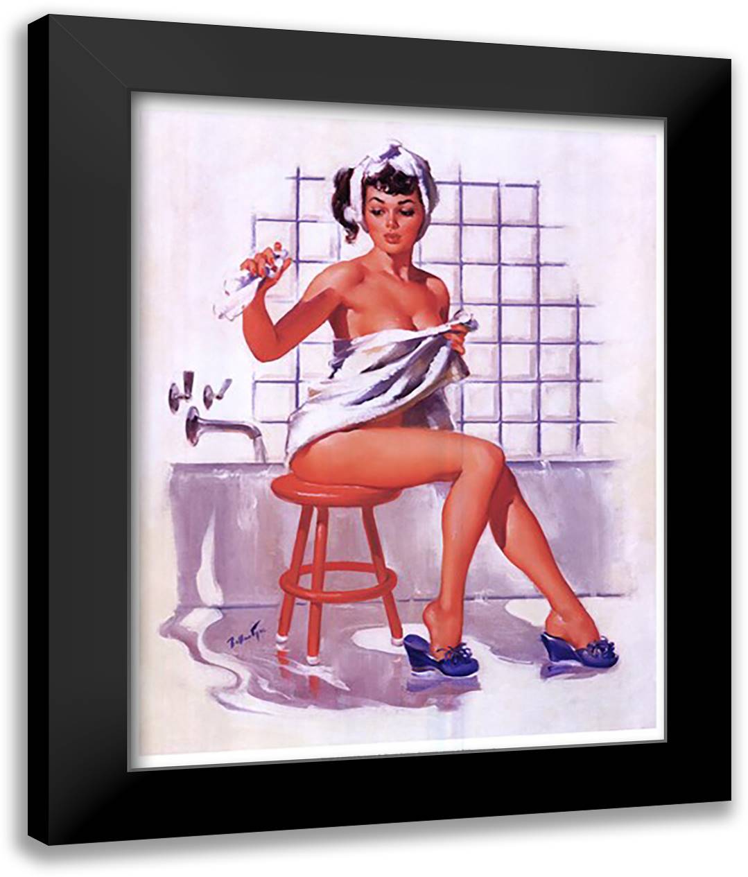 A Stool Pigeon 15x18 Black Modern Wood Framed Art Print Poster by Ballantyne, Joyce