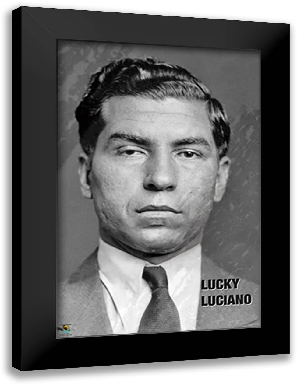 Lucky Luciano 28x40 Black Modern Wood Framed Art Print Poster