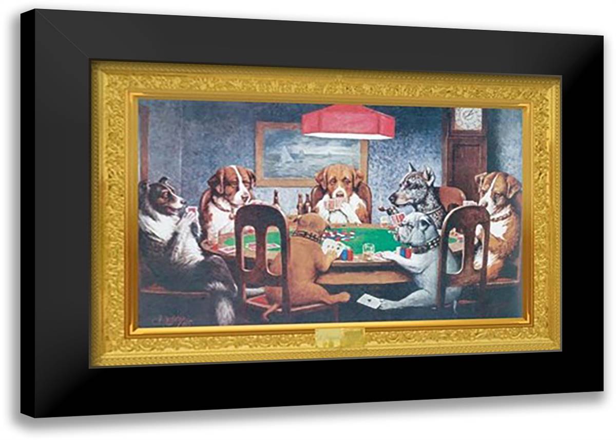 A Friend in Need 40x28 Black Modern Wood Framed Art Print Poster by Coolidge, Cassius Marcellus
