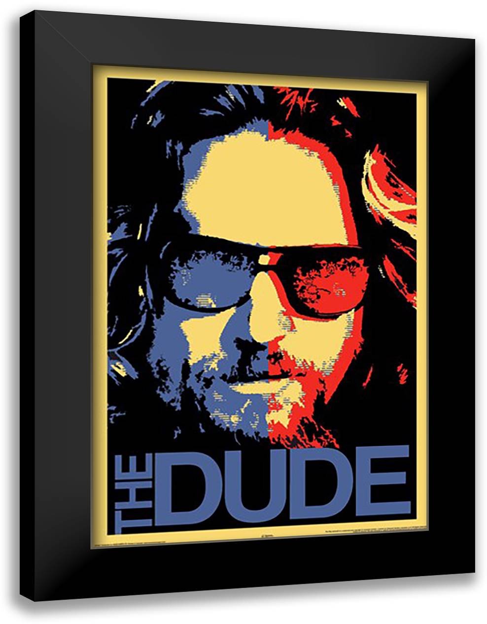 Lebowski - The Dude 28x40 Black Modern Wood Framed Art Print Poster