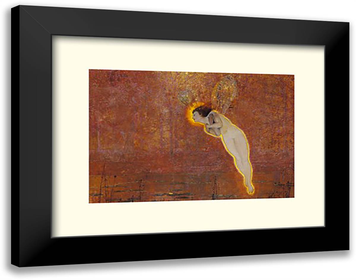 Iris Her Autumnal Errand 20x16 Black Modern Wood Framed Art Print Poster by Grimshaw, John Atkin