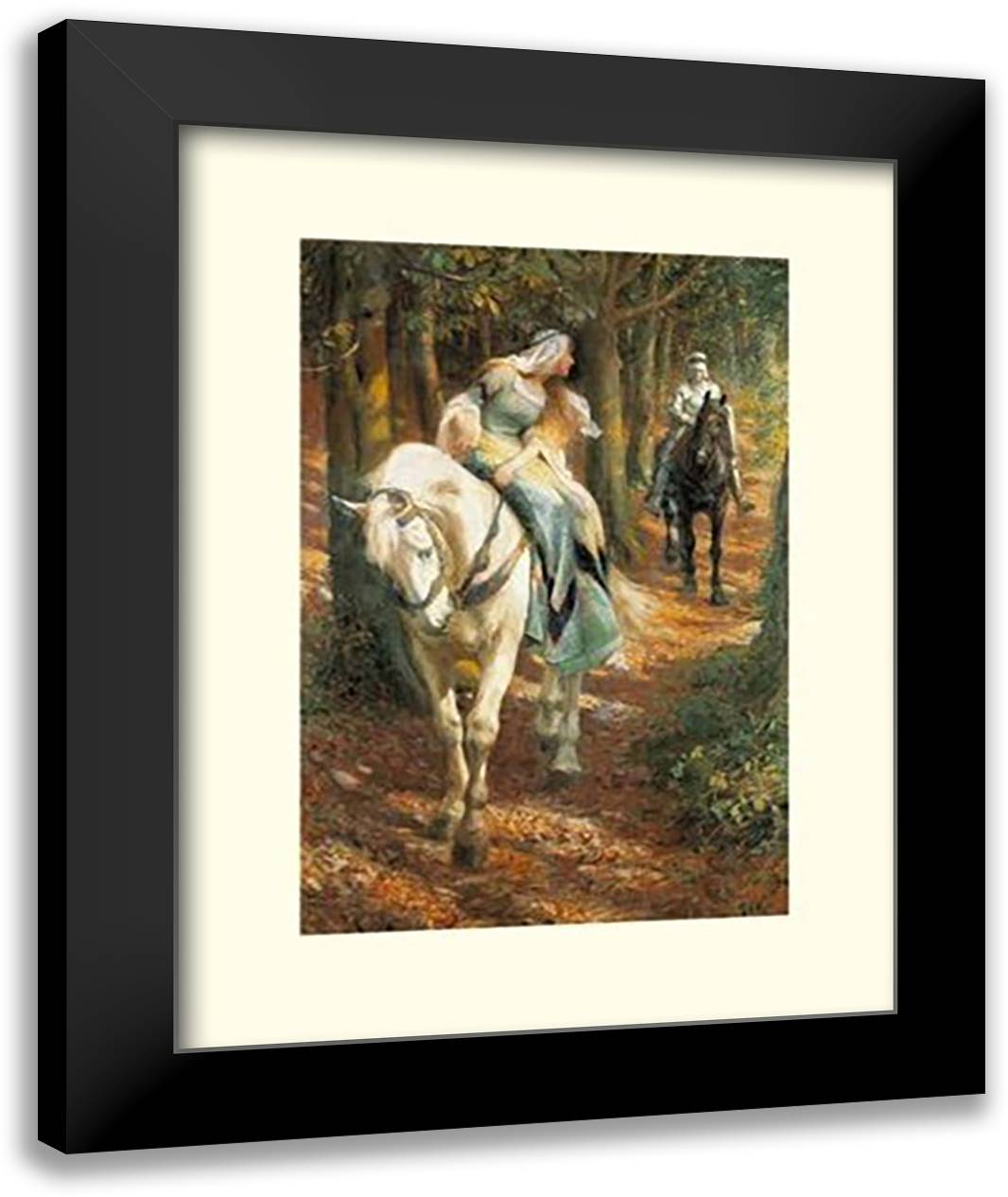 Enid And Geraint 16x20 Black Modern Wood Framed Art Print Poster by Wheelwright, Roland