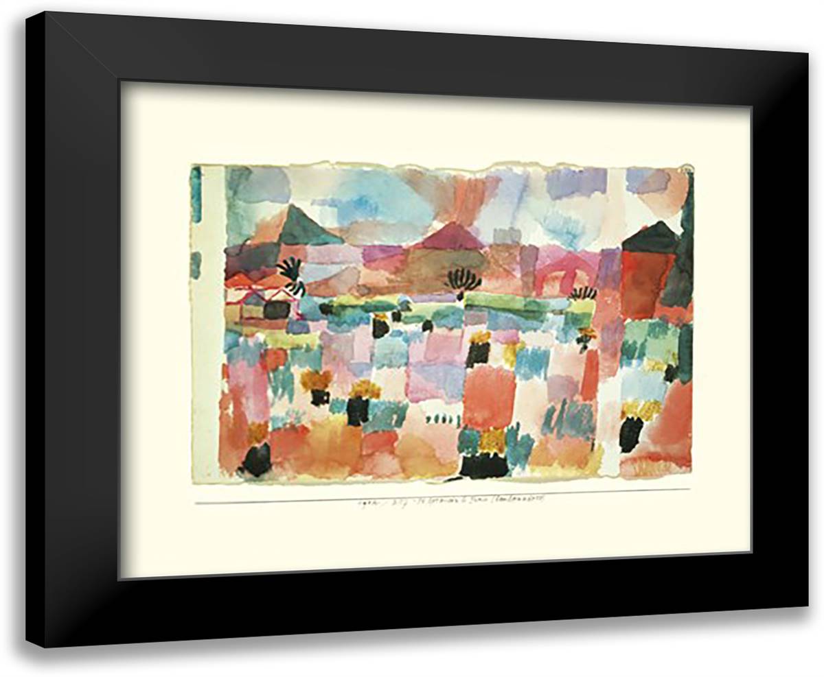 Saint- Germain Near Tunis 24x20 Black Modern Wood Framed Art Print Poster by Klee, Paul