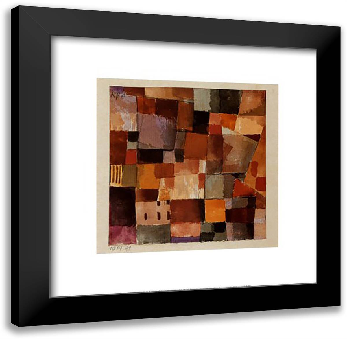 Untitled, 1914 20x20 Black Modern Wood Framed Art Print Poster by Klee, Paul