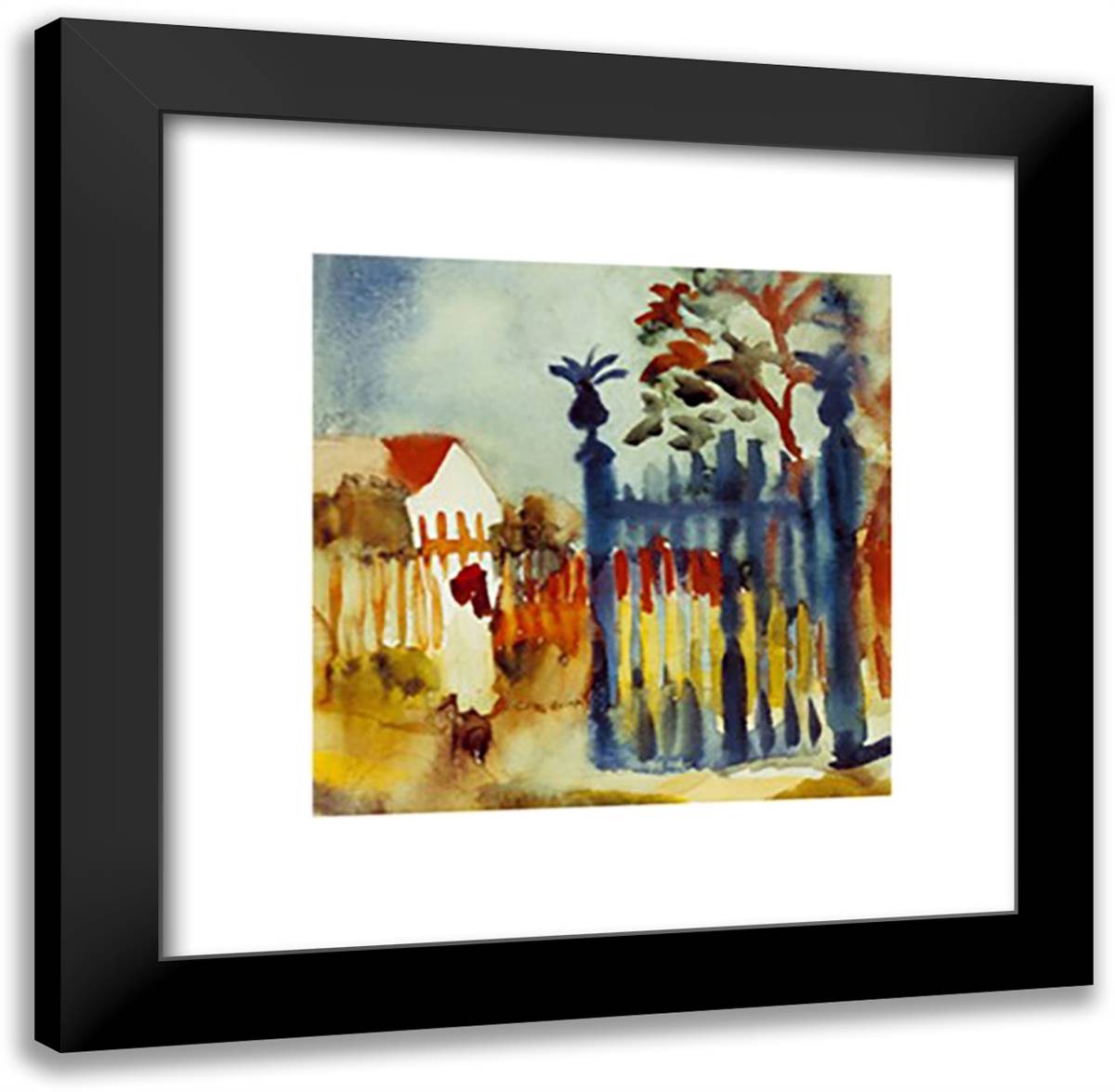 Gartentor 24x20 Black Modern Wood Framed Art Print Poster by Macke, August