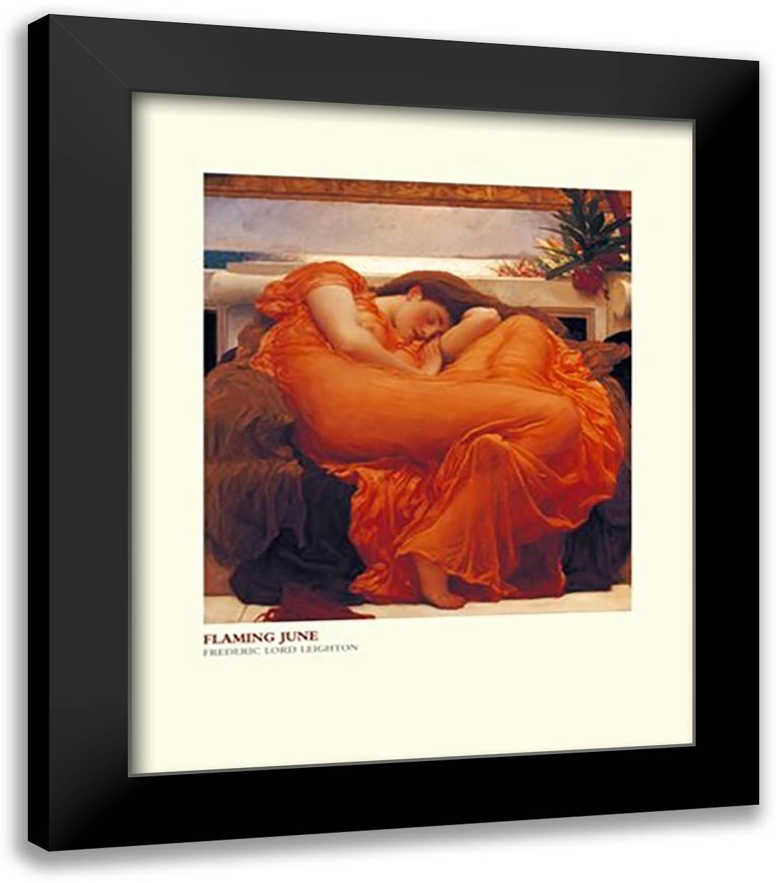 Flaming June, c.1895 20x24 Black Modern Wood Framed Art Print Poster by Leighton, Frederic