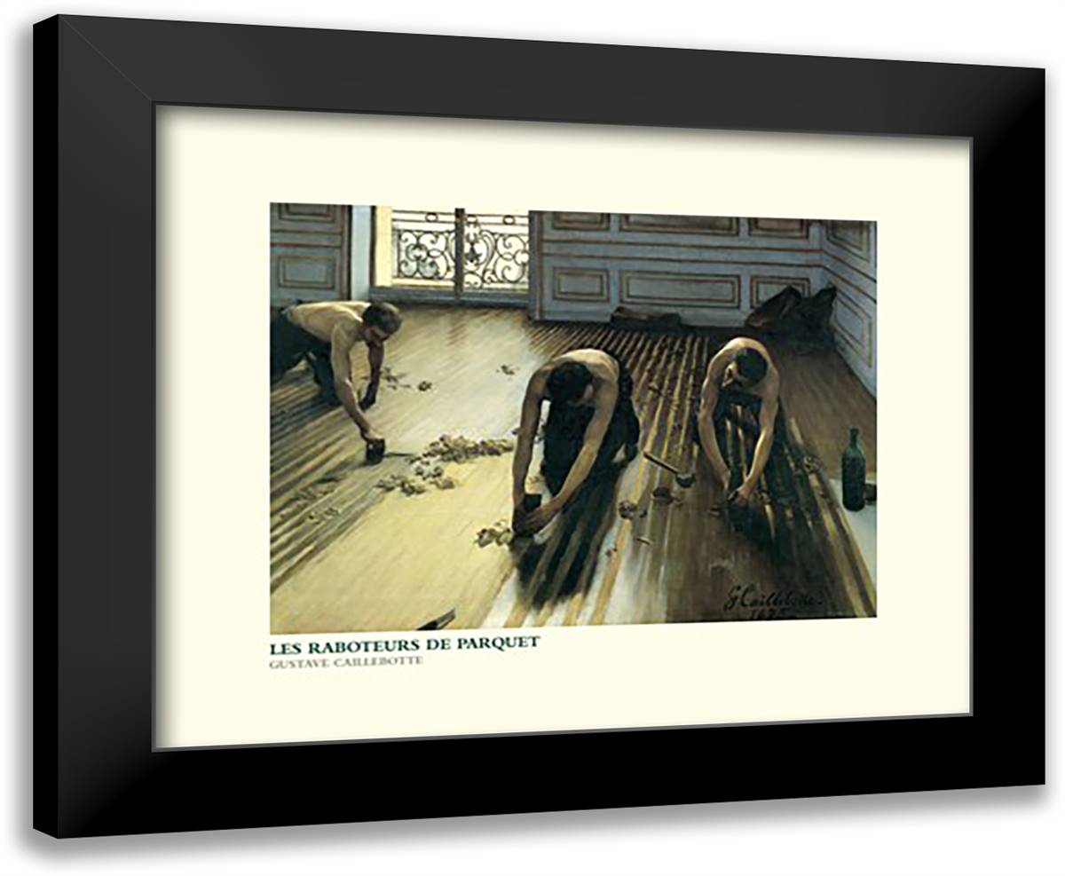 Les Raboteurs De Parquet 24x20 Black Modern Wood Framed Art Print Poster by Caillebott, Gustave