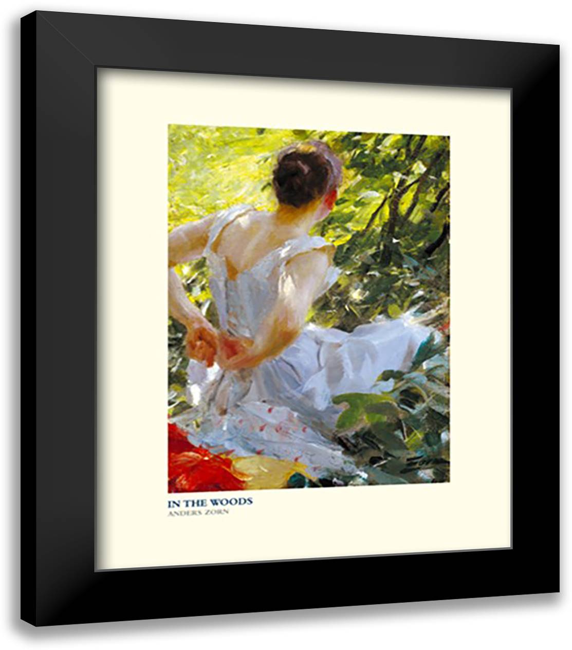In The Woods 20x24 Black Modern Wood Framed Art Print Poster by Zorn, Anders