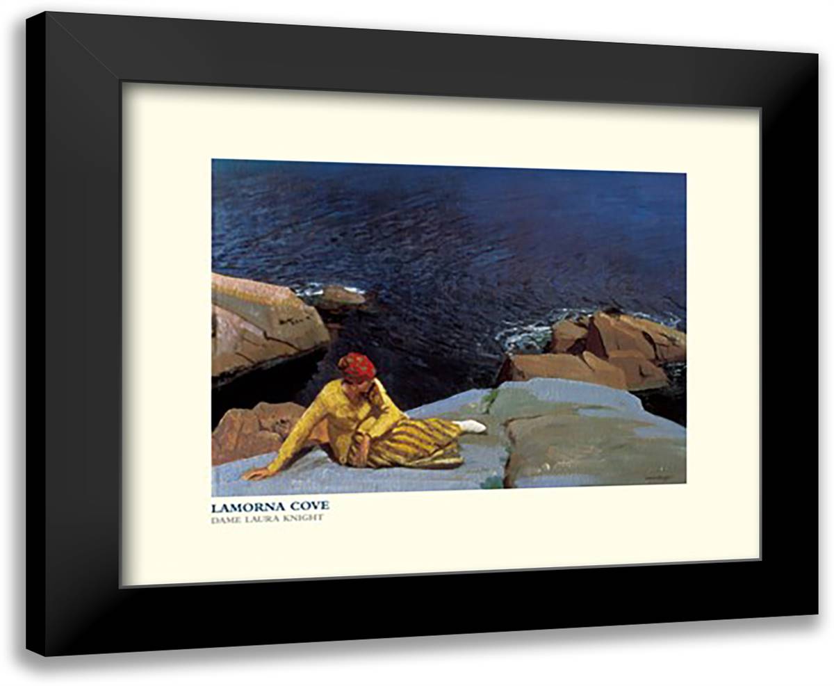Lamorna Cove 24x20 Black Modern Wood Framed Art Print Poster by Knight, Dame Laura