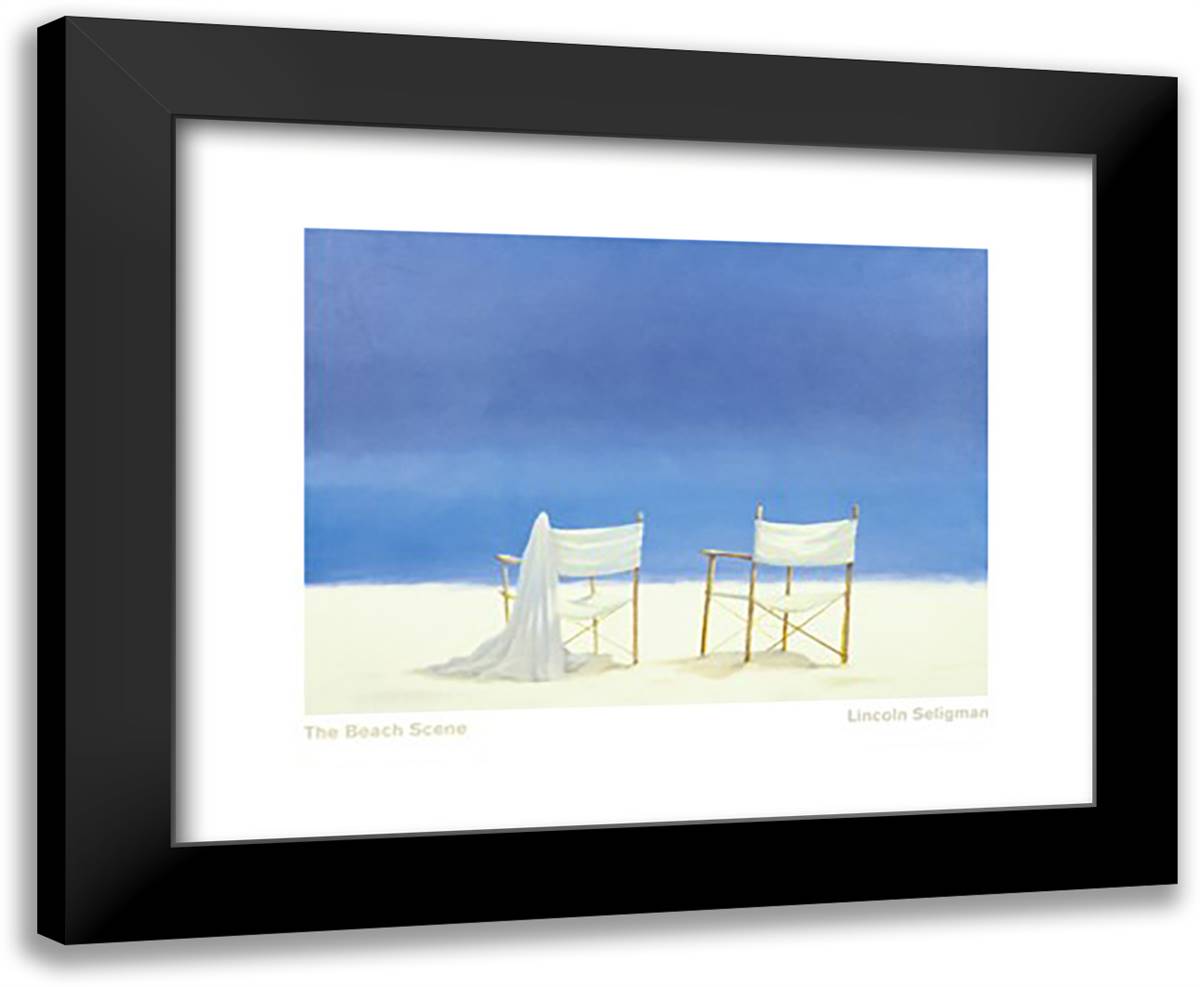 The Beach Scene 24x20 Black Modern Wood Framed Art Print Poster by Seligman, Lincoln