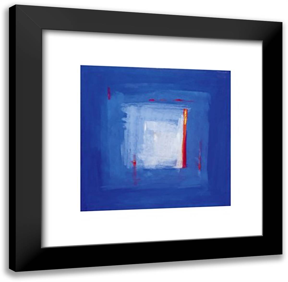 Deep Blue Calm 20x20 Black Modern Wood Framed Art Print Poster by Whatmore, Nell