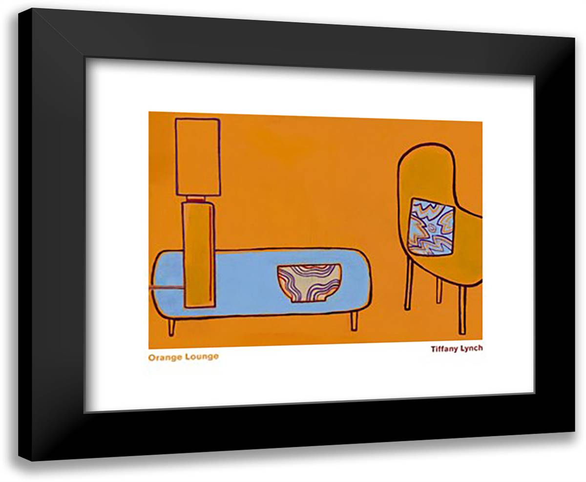 Orange Loungs 24x20 Black Modern Wood Framed Art Print Poster by Lynch, Tiffany