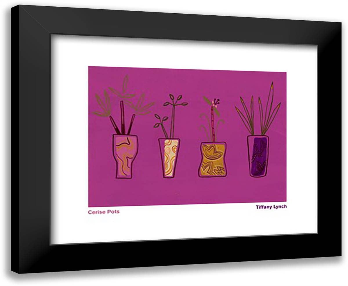Cerise Pots 24x20 Black Modern Wood Framed Art Print Poster by Lynch, Tiffany