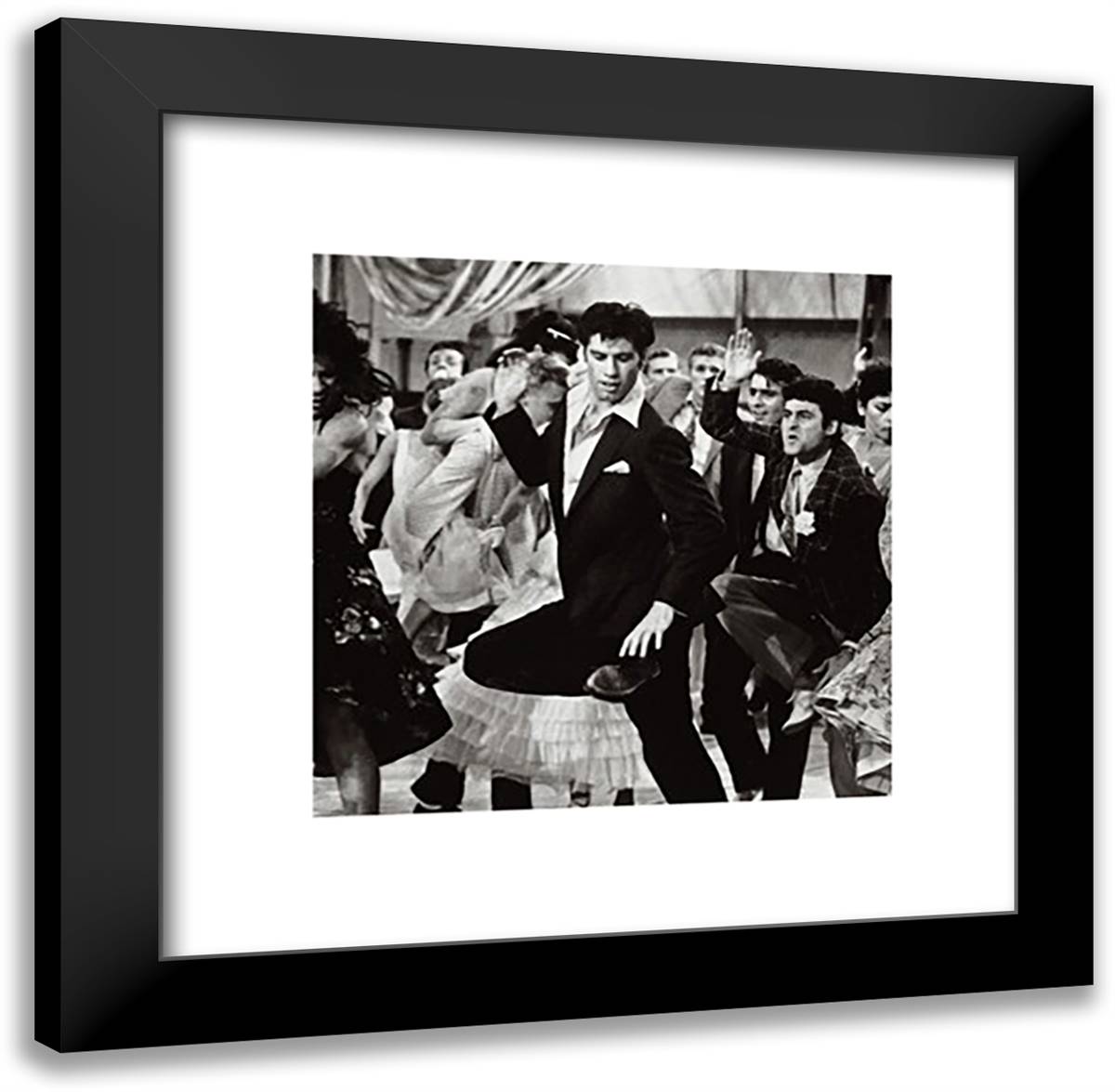 John Travolta- Grease 20x19 Black Modern Wood Framed Art Print Poster