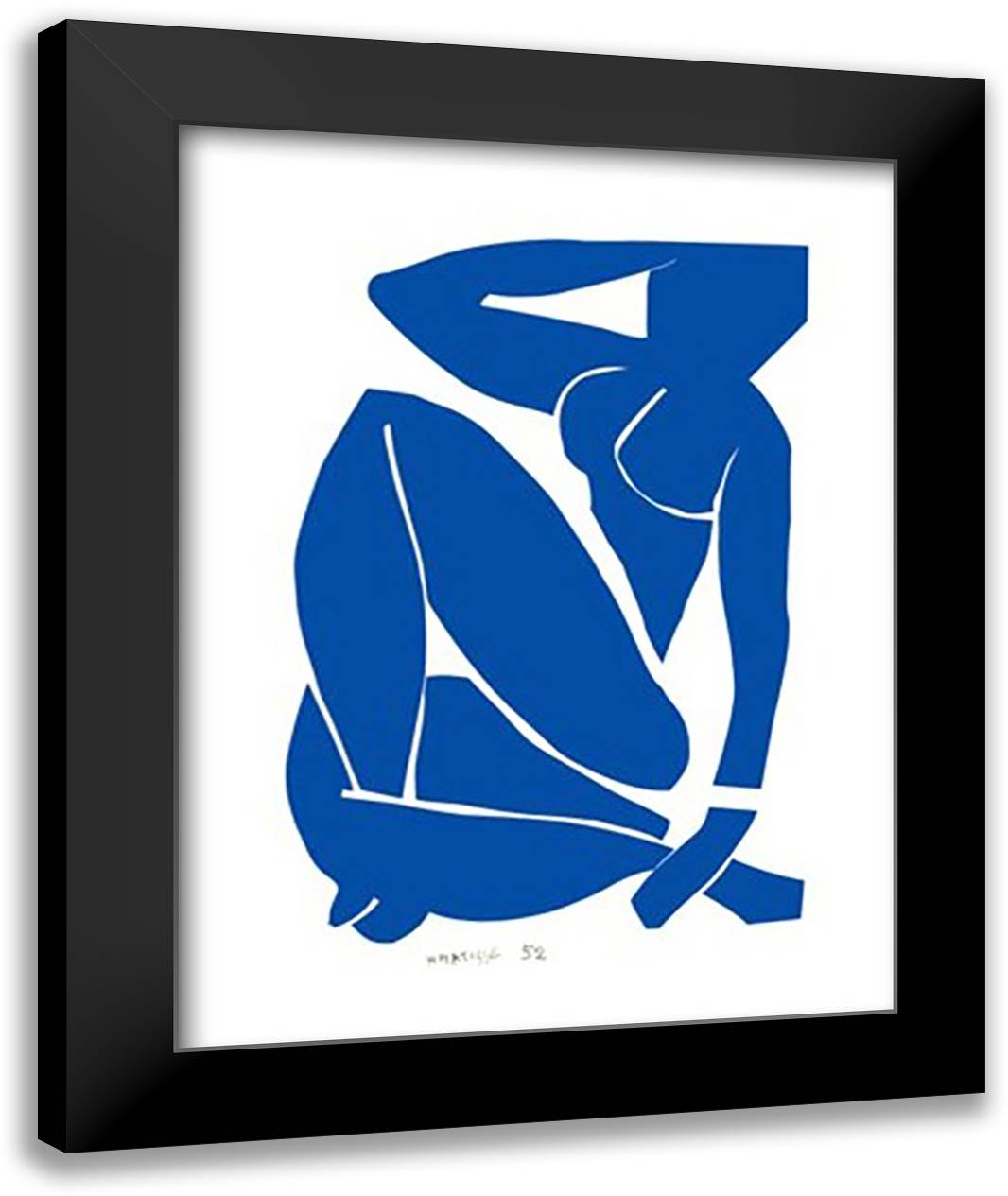 Blue Nude III 28x36 Black Modern Wood Framed Art Print Poster by Matisse, Henri