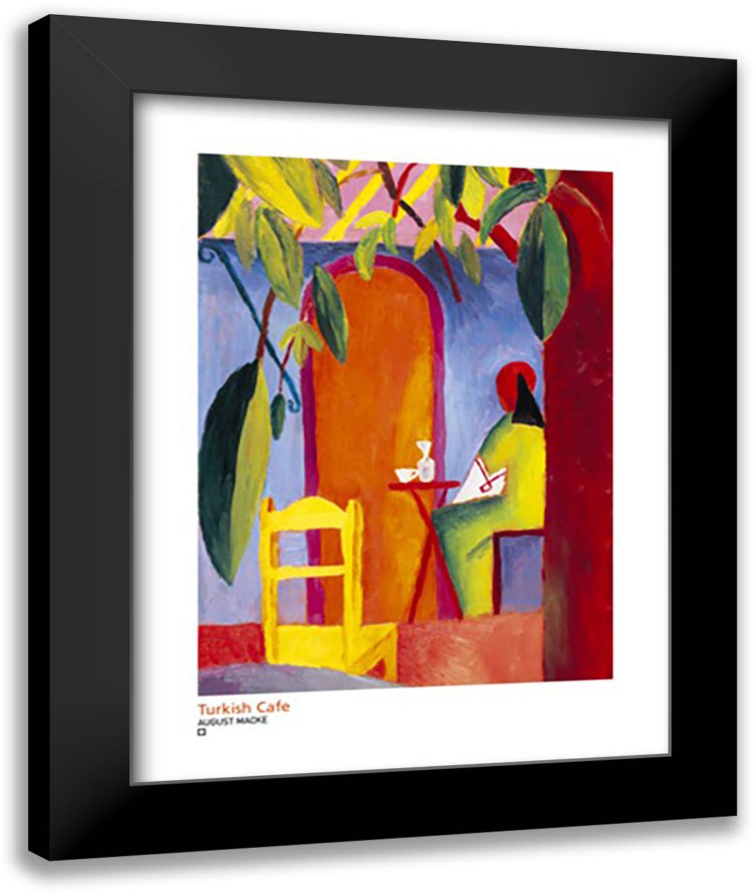 Turkish Cafe 28x36 Black Modern Wood Framed Art Print Poster by Macke, August