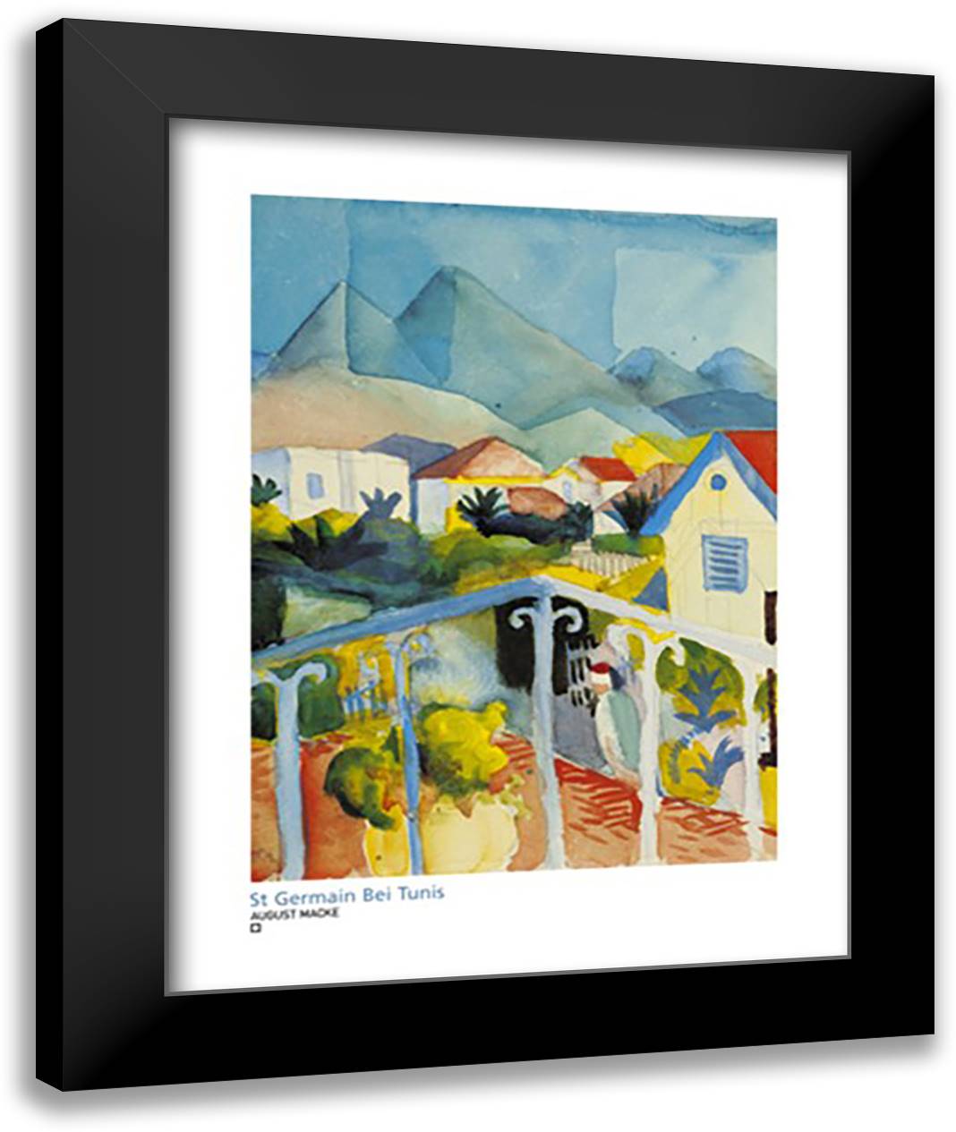 St Germain Bei Tunis 28x36 Black Modern Wood Framed Art Print Poster by Macke, August