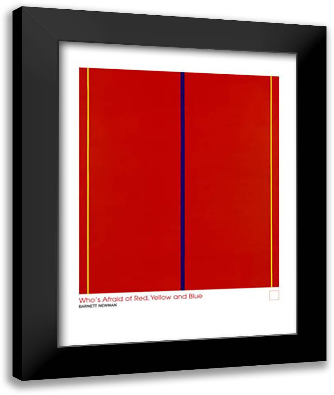 Who's Afraid of Red, Yellow and Blue 28x36 Black Modern Wood Framed Art Print Poster by Newman, Barnet