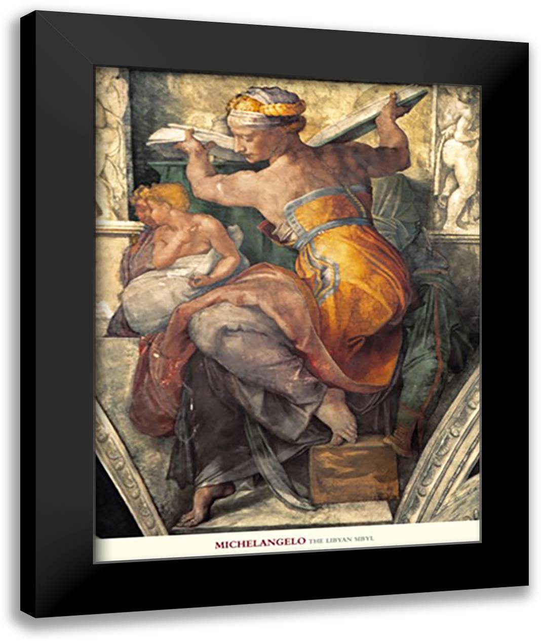 The Libyan Sibyl 28x36 Black Modern Wood Framed Art Print Poster by Michelangelo
