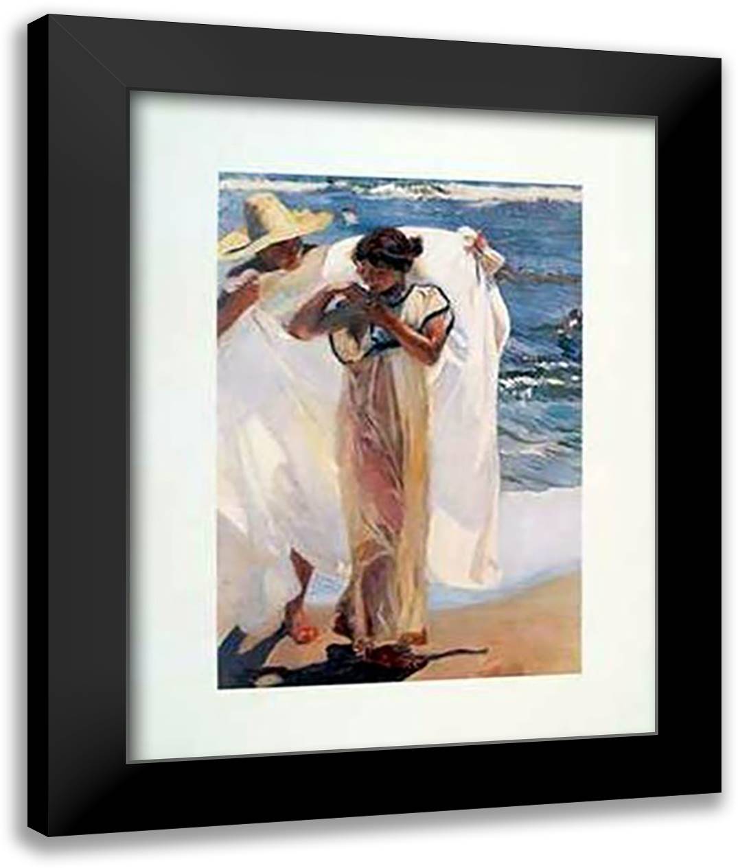 After The Bath 28x36 Black Modern Wood Framed Art Print Poster by Bastida, JoaquĆn Sorolla