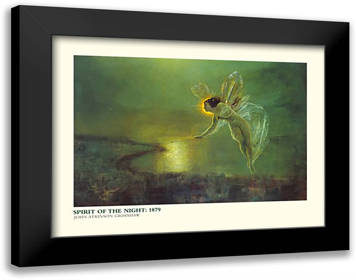 Spirit Of The Night 36x28 Black Modern Wood Framed Art Print Poster by Grimshaw, John Atkin