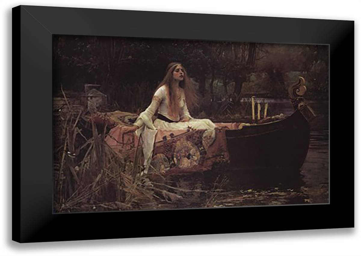 Lady of Shalott, c.1888 40x28 Black Modern Wood Framed Art Print Poster by Waterhouse, John William