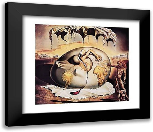 Geopoliticus Child Watching the Birth of the New Man, c.1943 32x26 Black Modern Wood Framed Art Print Poster by Dali, Salvador