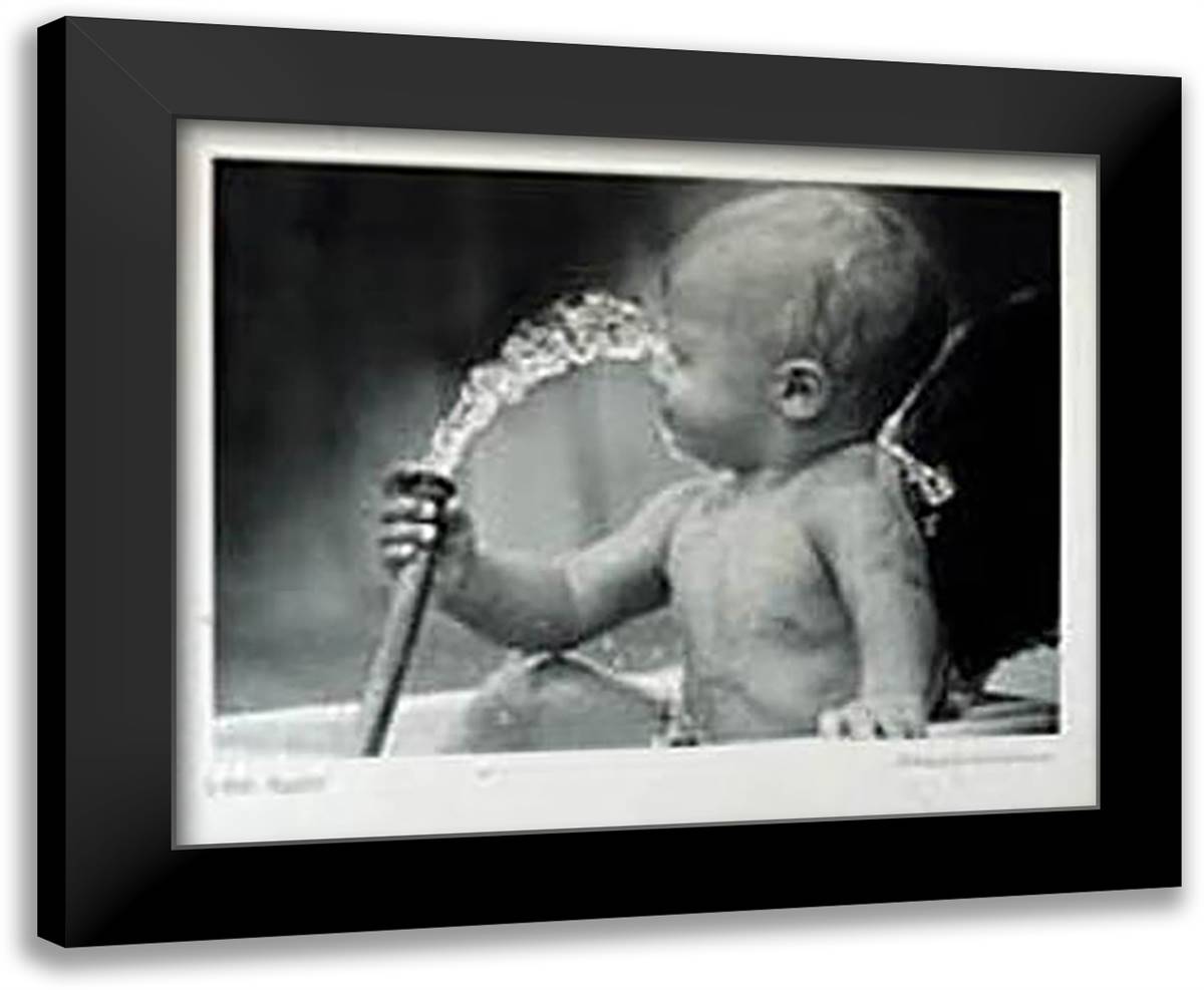 Little Squirt 24x20 Black Modern Wood Framed Art Print Poster