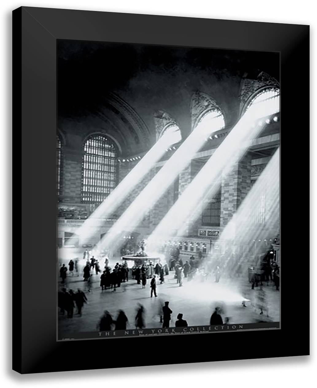 Ny Grand Central Station 28x40 Black Modern Wood Framed Art Print Poster