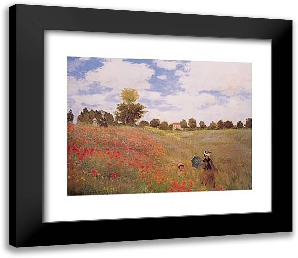 Corn Poppies, 1873 32x26 Black Modern Wood Framed Art Print Poster by Monet, Claude