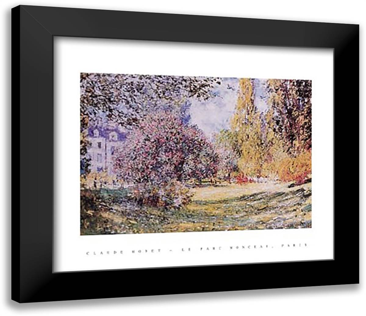 Le Parc Monceau Paris 32x26 Black Modern Wood Framed Art Print Poster by Monet, Claude