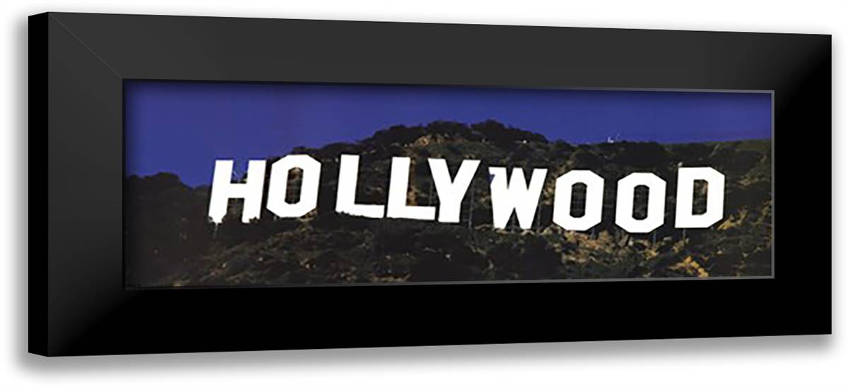 Hollywood 40x16 Black Modern Wood Framed Art Print Poster