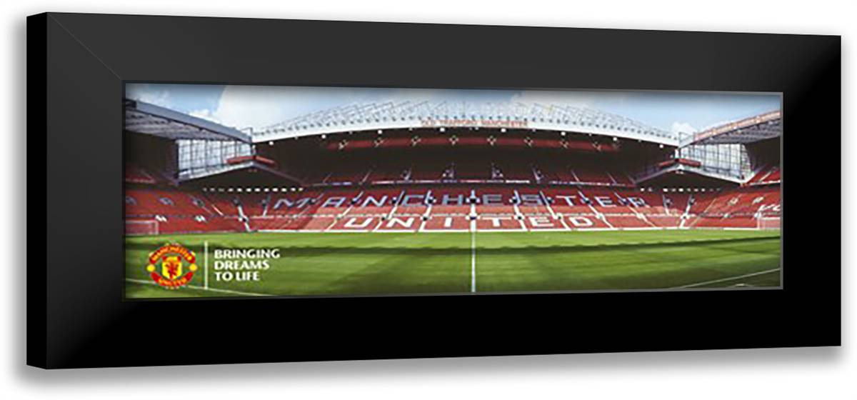 Old Trafford 40x16 Black Modern Wood Framed Art Print Poster
