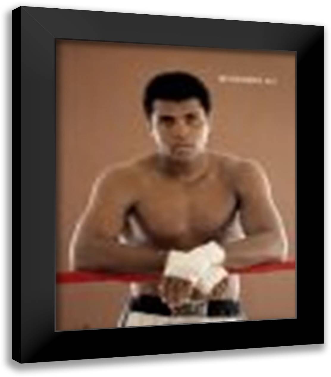 Muhammad Ali - Ropes 20x24 Black Modern Wood Framed Art Print Poster