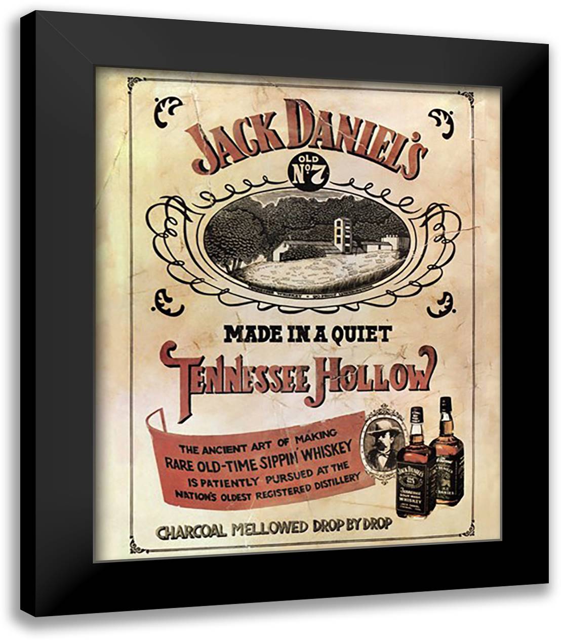 Jack Daniel's (Distillery) 20x24 Black Modern Wood Framed Art Print Poster