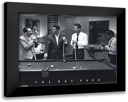 The Rat Pack - Pool 24x20 Black Modern Wood Framed Art Print Poster
