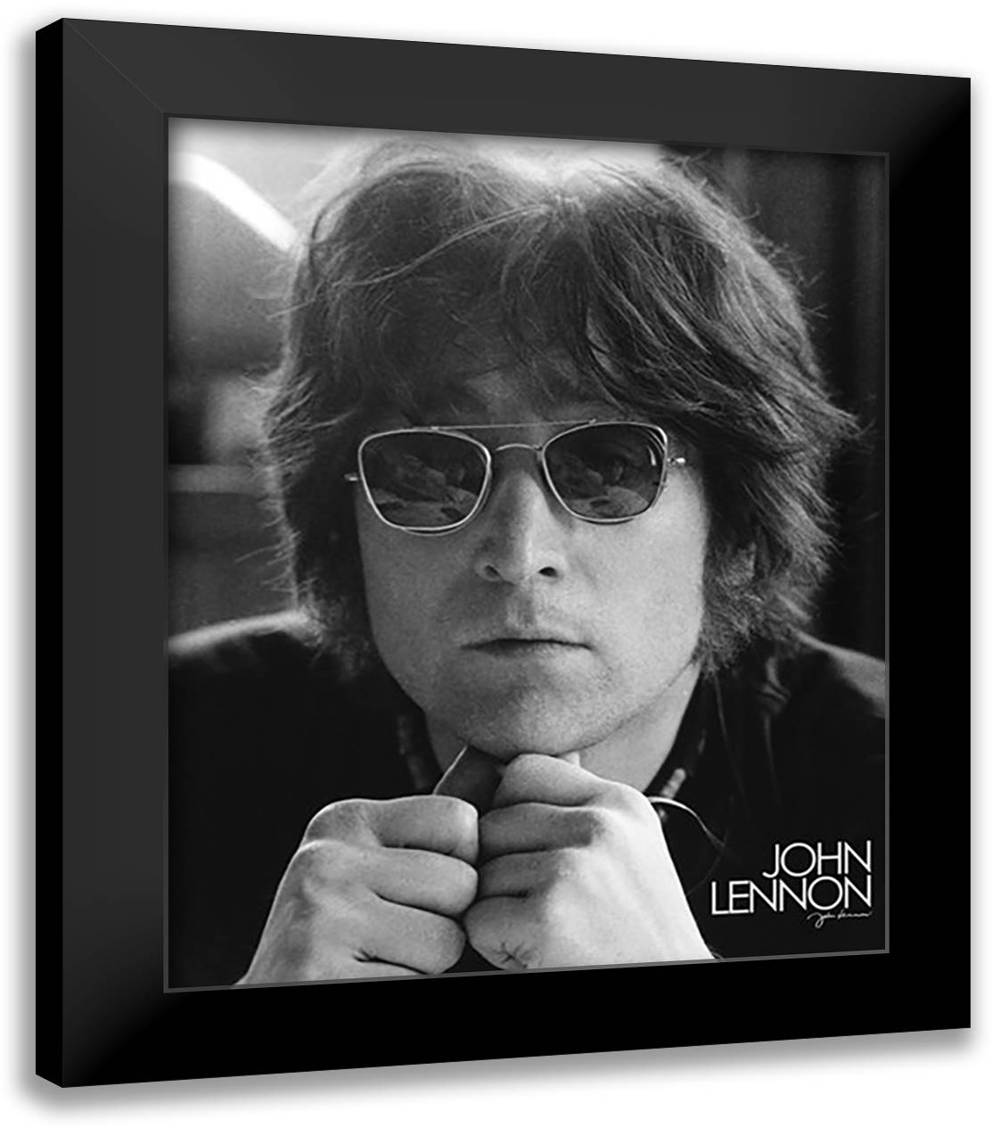 John Lennon - Legend 20x24 Black Modern Wood Framed Art Print Poster