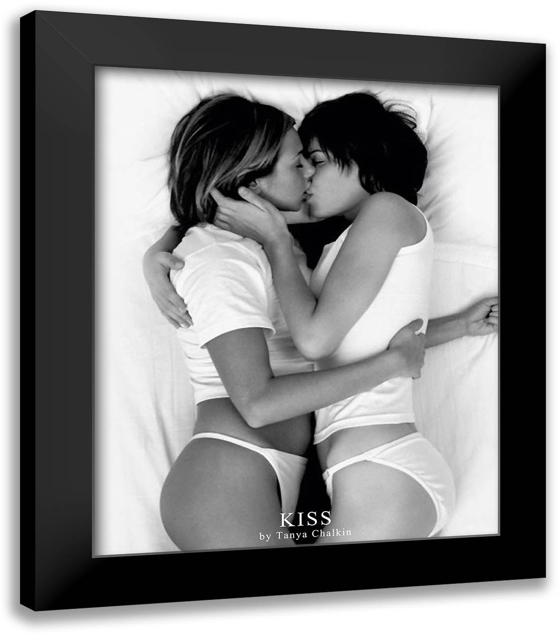 Tanya Chalkin - Kiss 20x24 Black Modern Wood Framed Art Print Poster by Chalkin, Tanya