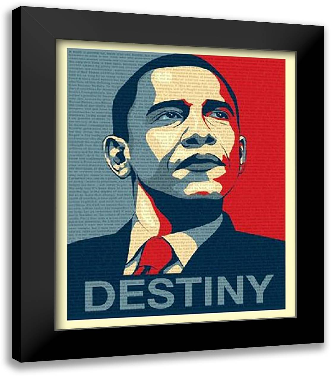 Obama - Destiny 20x24 Black Modern Wood Framed Art Print Poster