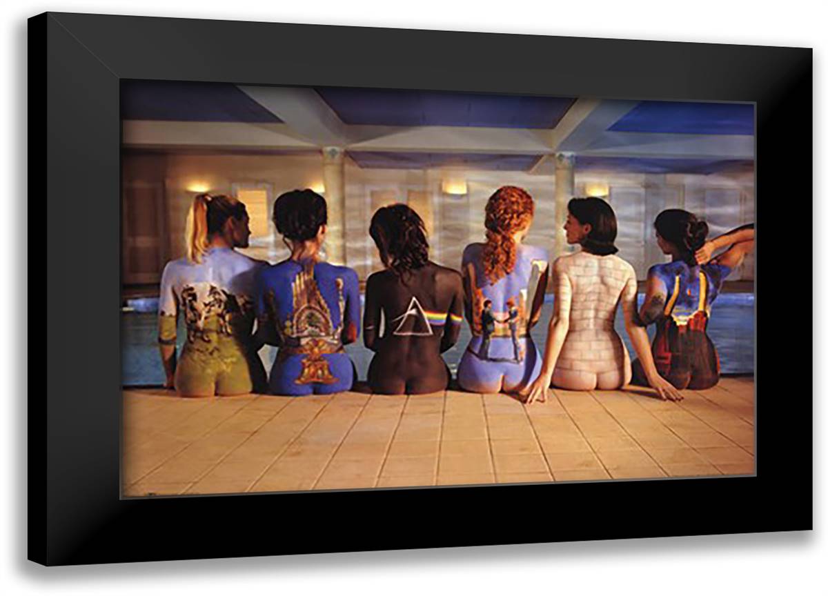 Pink Floyd - Back Catalogs 40x28 Black Modern Wood Framed Art Print Poster