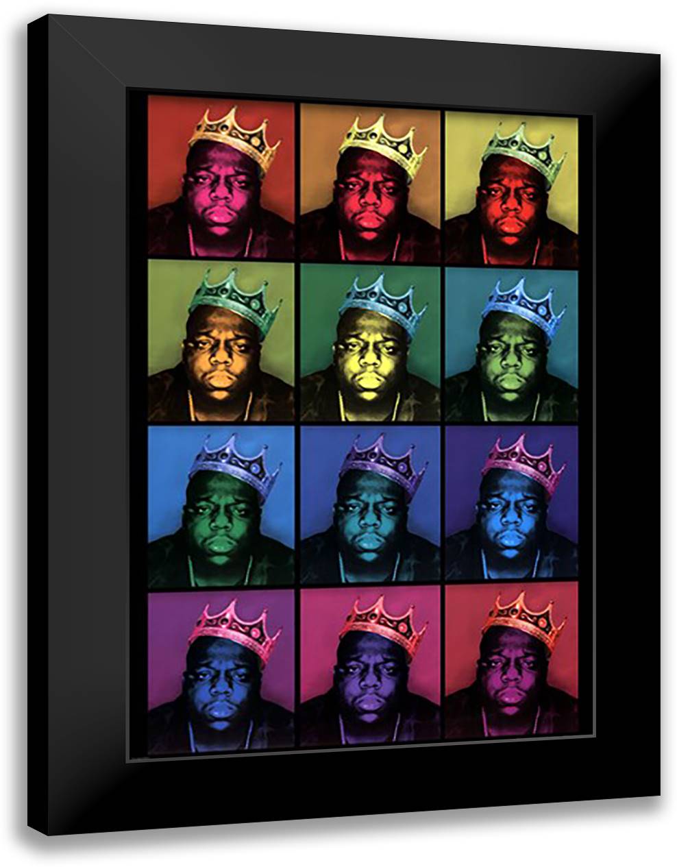 Notorious BIG - Pop Art King 28x40 Black Modern Wood Framed Art Print Poster