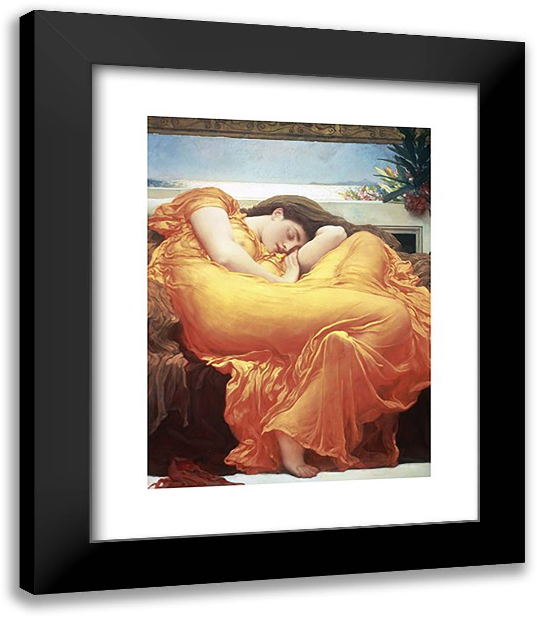 Flaming June, c.1895 15x18 Black Modern Wood Framed Art Print Poster by Leighton, Frederic