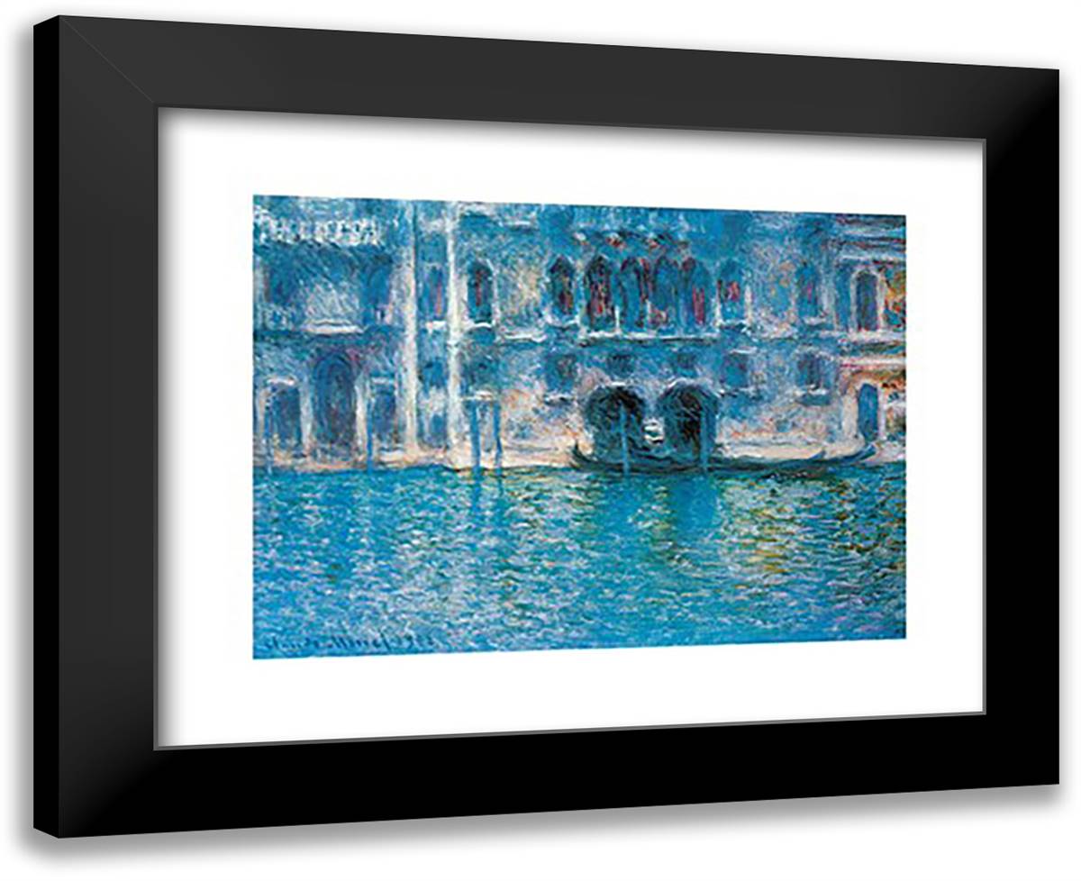 Venice, Palazza Da Mula, 1908 18x15 Black Modern Wood Framed Art Print Poster by Monet, Claude