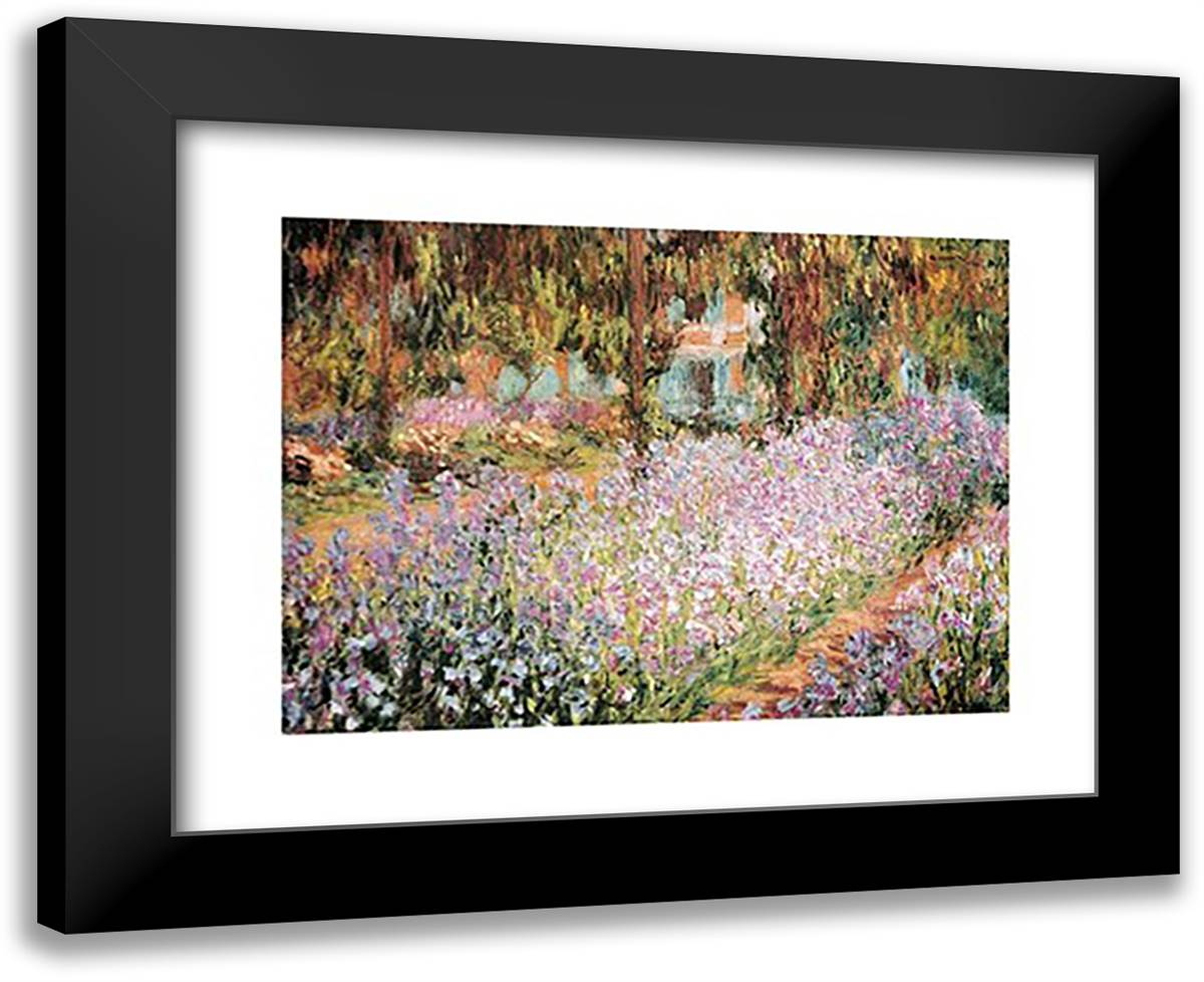 Garden At Giverny 18x15 Black Modern Wood Framed Art Print Poster by Monet, Claude