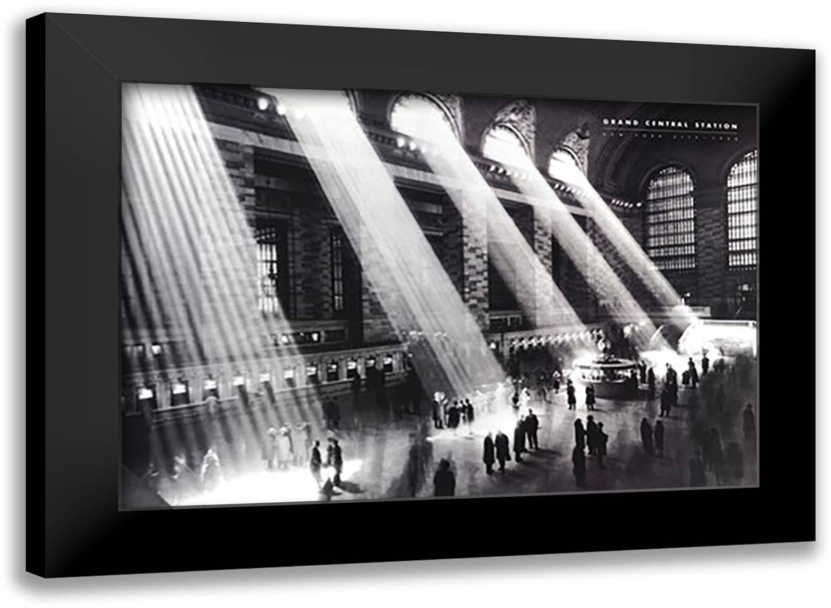 Grand Central Station, New York City, c.1934 38x28 Black Modern Wood Framed Art Print Poster