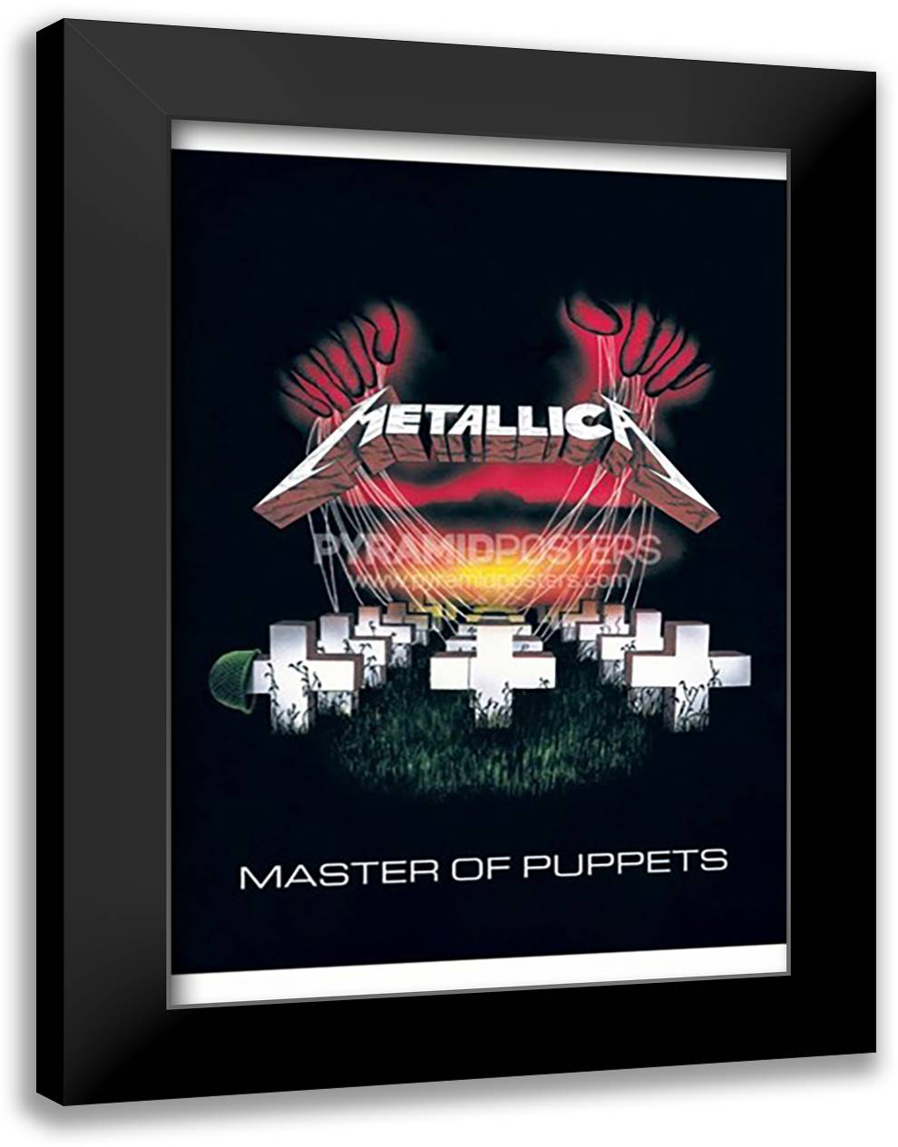 Metallica (Master Of Puppets) 28x40 Black Modern Wood Framed Art Print Poster