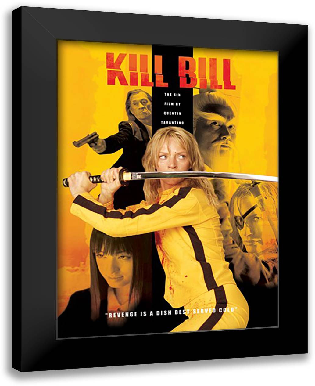 Kill Bill Montage 28x38 Black Modern Wood Framed Art Print Poster