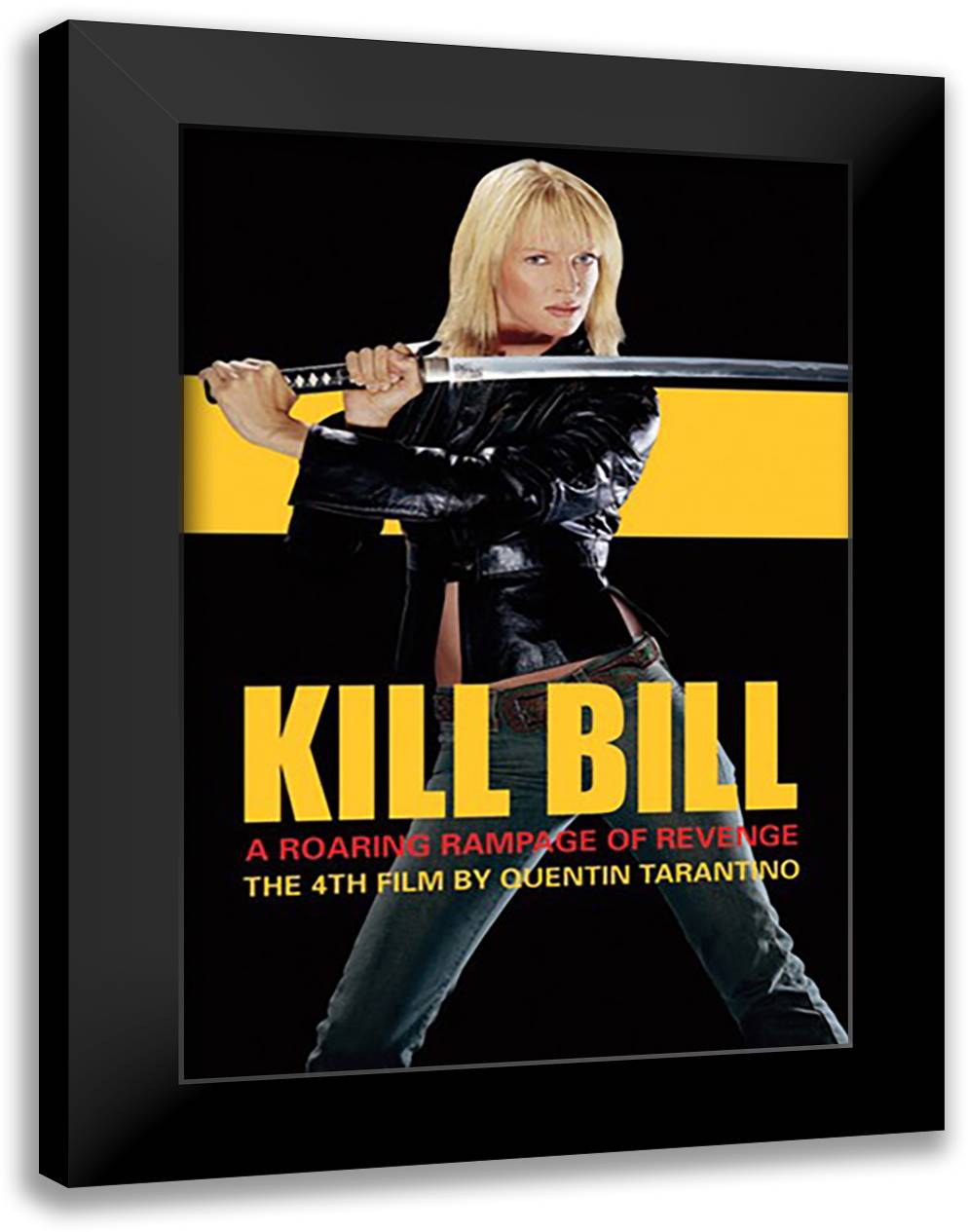 Kill Bill Vol II (UK One Sheet 28x40 Black Modern Wood Framed Art Print Poster