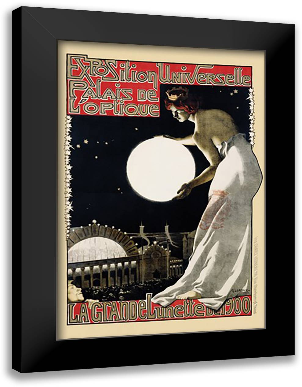 La Grande Lunette 28x40 Black Modern Wood Framed Art Print Poster