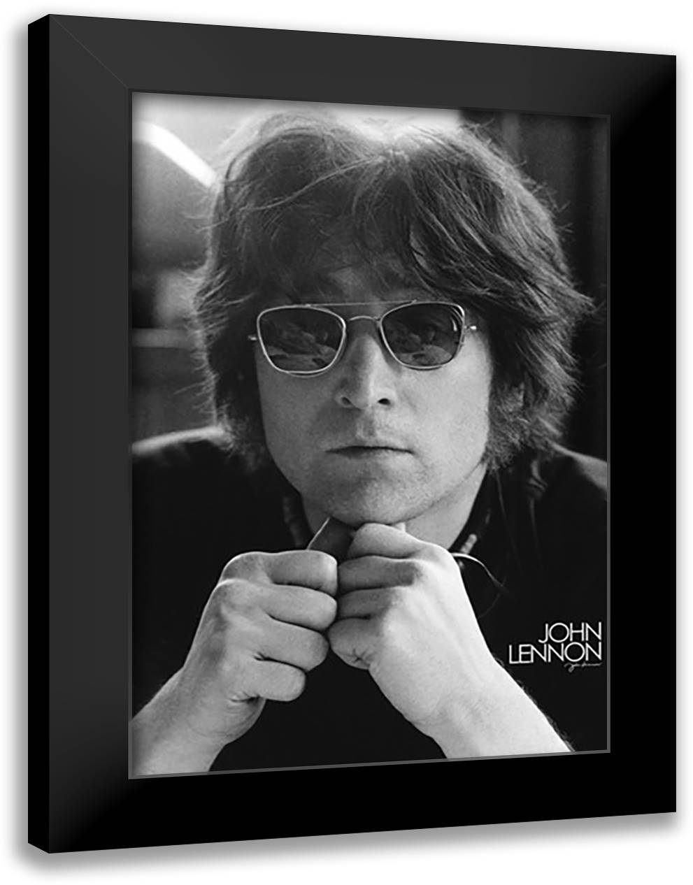 John Lennon - Legend 28x40 Black Modern Wood Framed Art Print Poster